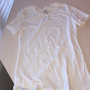 Plain white tee.